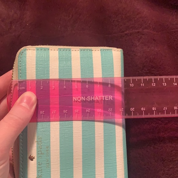 Kate Spade Blue Striped Zip Wallet - Picture 14 of 14